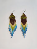 Brown and Blue Earrings from Mexico