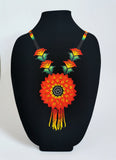 Large Red Sunflower Necklace