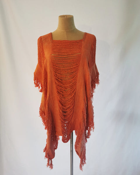 Handmade Peach Poncho