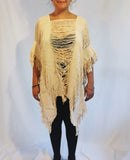 Handmade White Poncho