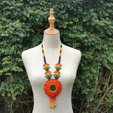 Large Red Sunflower Necklace