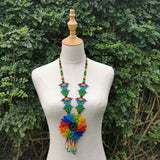 Large Multicolour Flower Necklace (shinny)