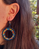 Round Blue Earrings