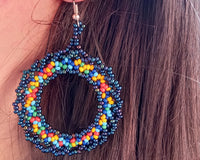 Round Blue Earrings