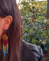 Brown and Blue Earrings from Mexico