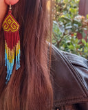 Brown and Blue Earrings from Mexico