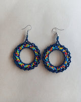 Round Blue Earrings