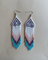 White and Purple Earrings