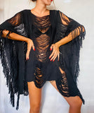 Handmade Black Poncho